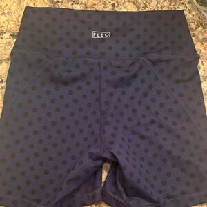 Fleo Women's Dark Blue Polka Dot Bike Shorts